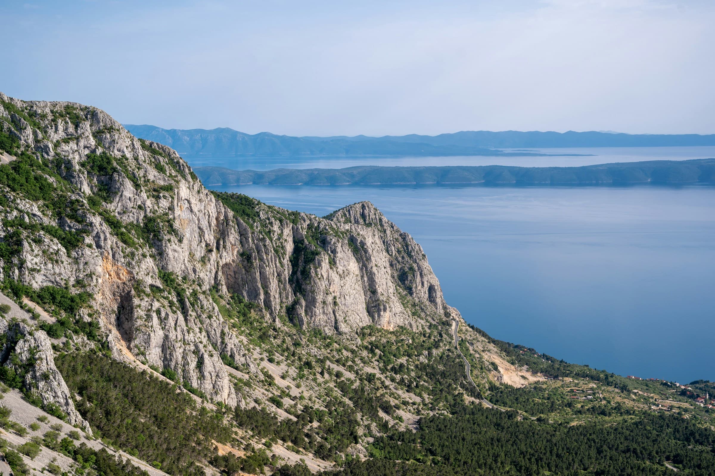 Biokovo Nature Park mountain landscape with Adriatic Sea views