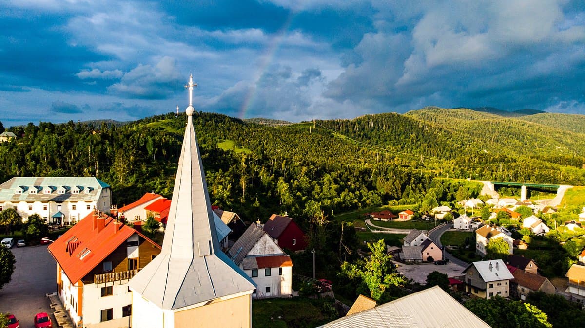 Fužine mountain town surrounded by forests in Gorski Kotar