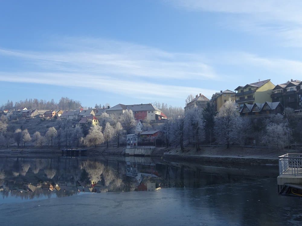 Lake Bajer near Fužine surrounded by Gorski Kotar forests