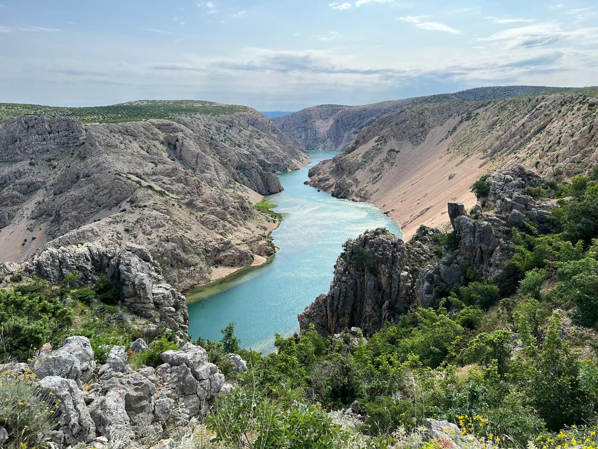 Paklenica National Park canyon with dramatic rock faces and hiking trails
