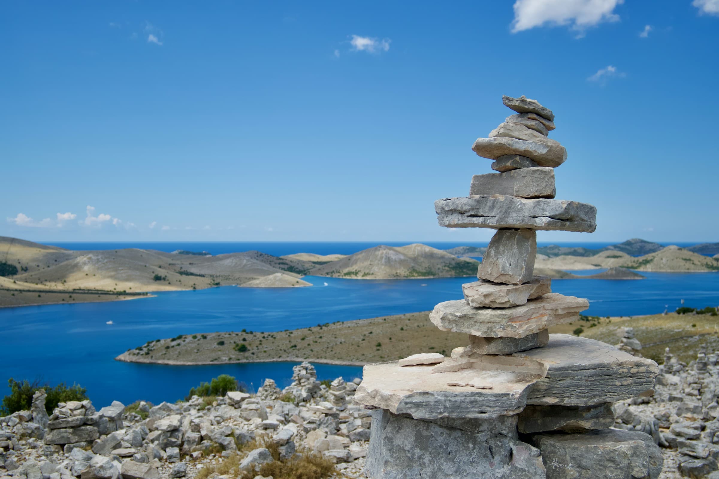 Kornati National Park islands with turquoise water and white limestone cliffs