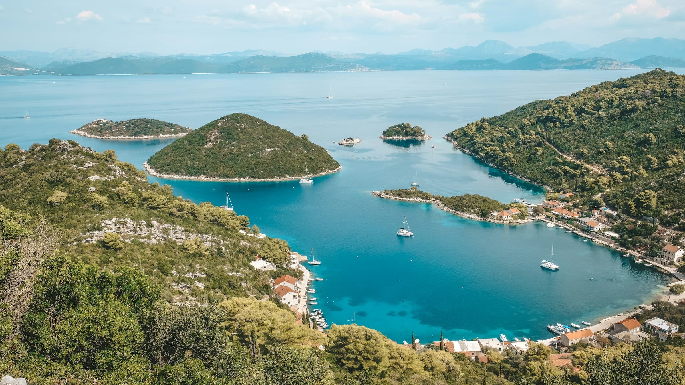 Mljet National Park with saltwater lakes