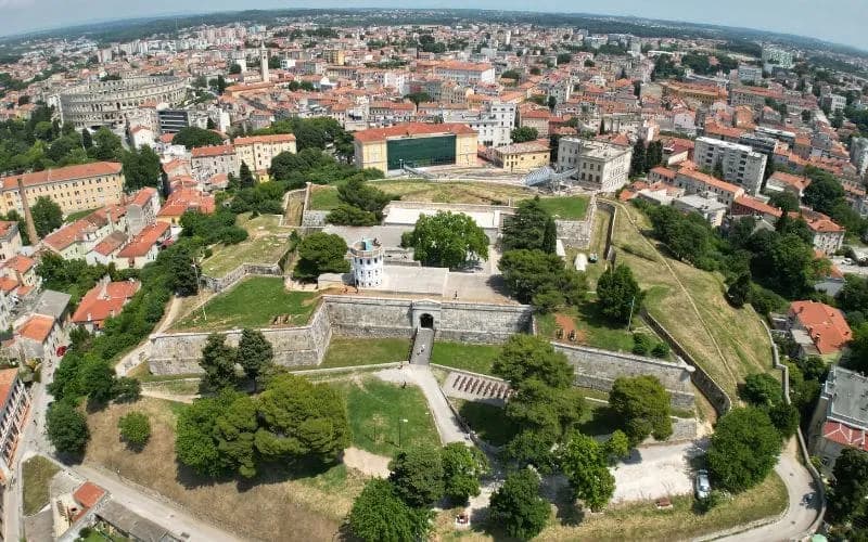 Pula Fortress on hilltop