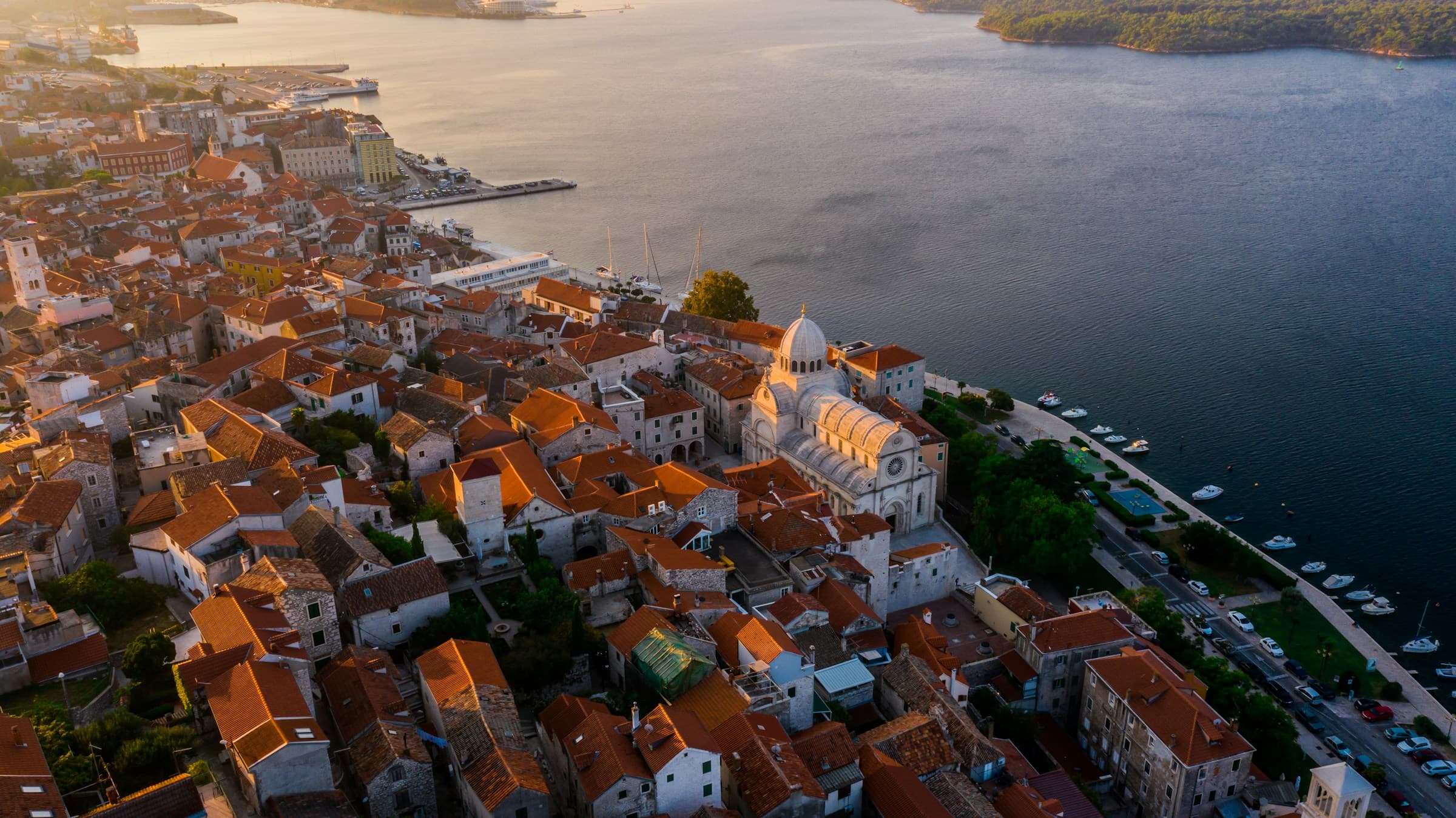 Sibenik cathedral and old town waterfront, a day trip from Zadar