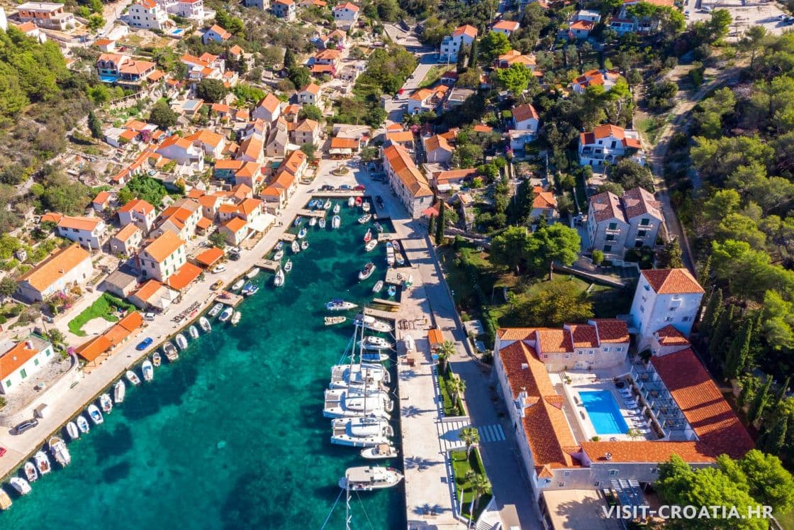 Solta Island bay and village near Split